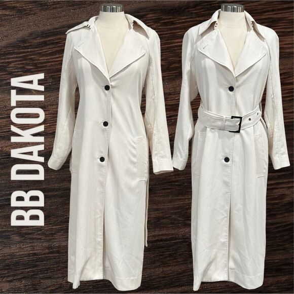 BB DAKOTA Women’s I Spy Textured Twill Light Weight Trench Coat in the Size S - Picture 11 of 16